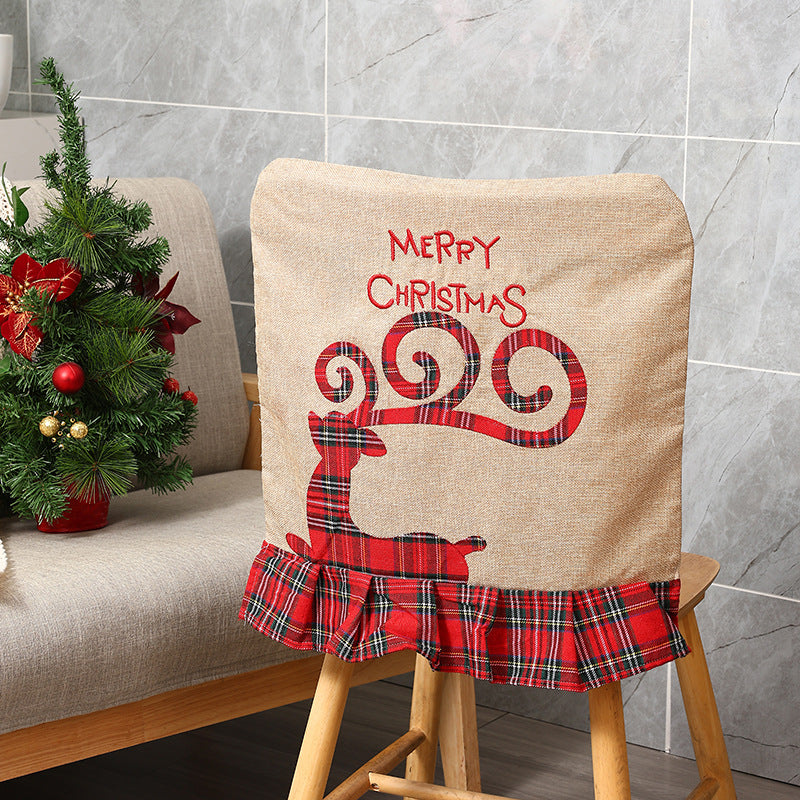 Festive Chair Cover with Reindeer Motif