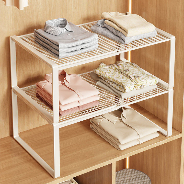 Adjustable Metal Mesh Closet Shelf Riser Organizer