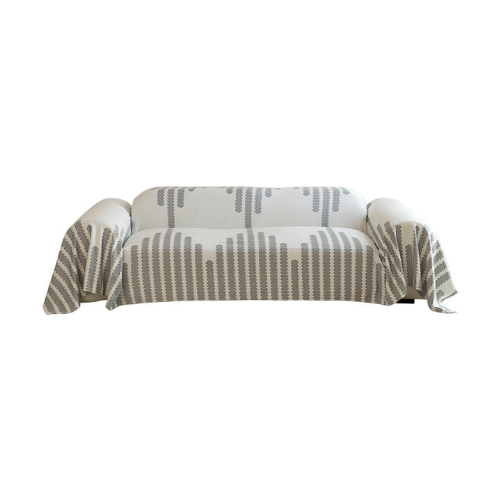 Customizable sofa cover and furniture throw made of cotton-linen with jacquard structure