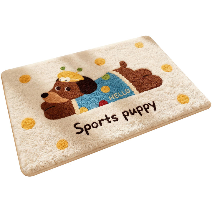 Cartoon Dog-themed Bath Rug Avarnia