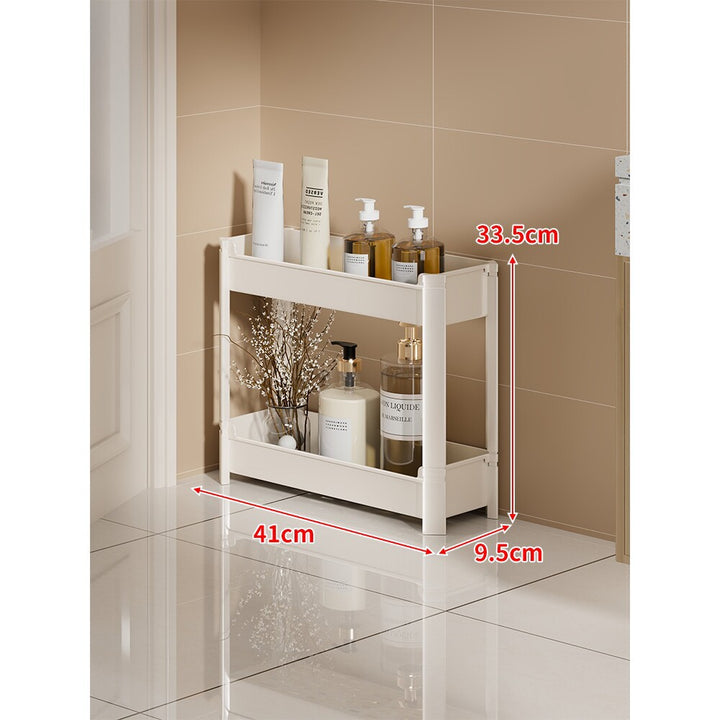 Slim Three-Tier Narrow Bathroom & Vanity Vertical Storage Shelf Organizer