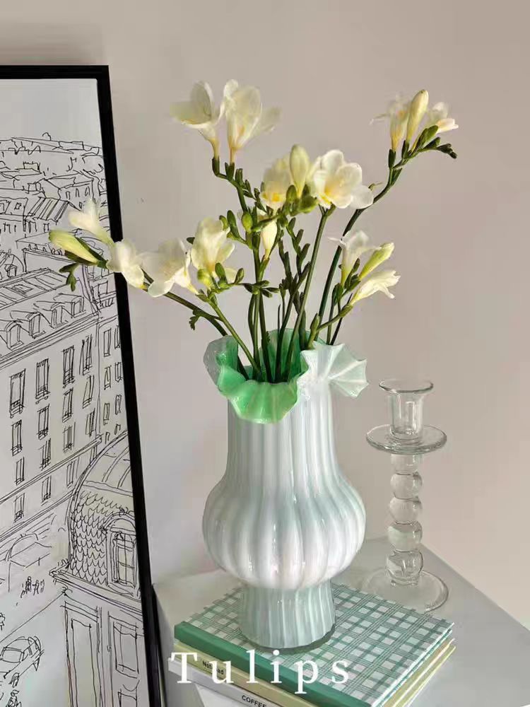 Decorative Fluted Glass Vase