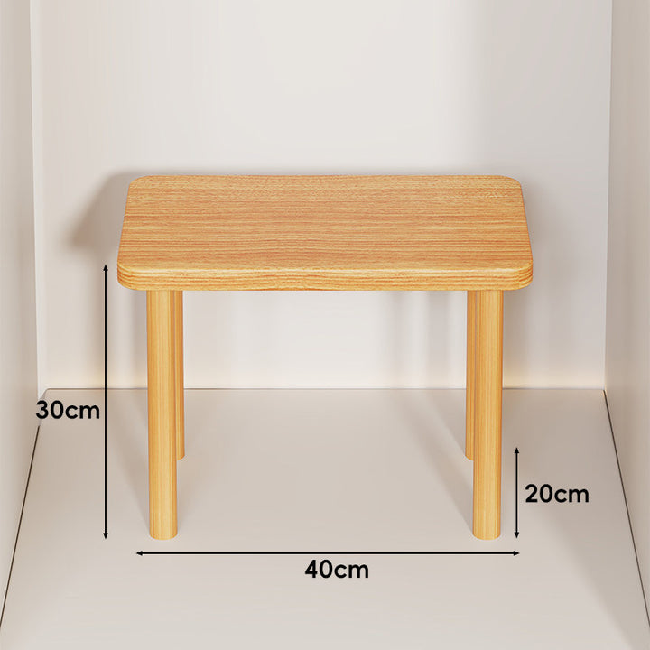 Height-Adjustable Rectangular Wooden Riser Table with Detachable Round Legs