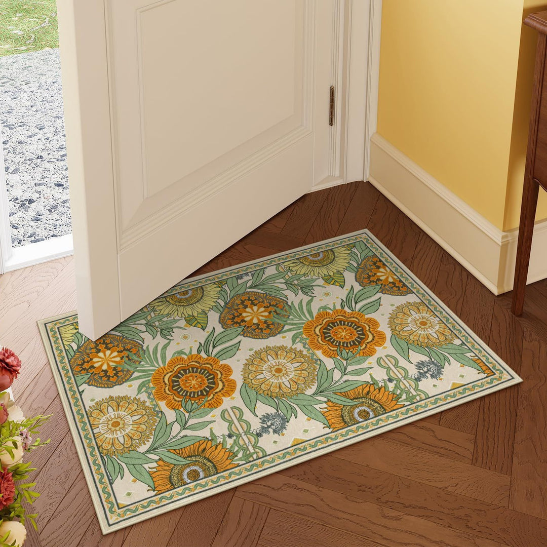 Luxurious Floral Design Bath Mat