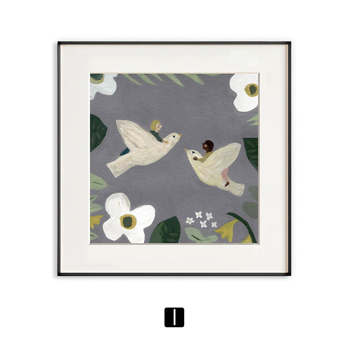Framed Animal Illustration Artwork