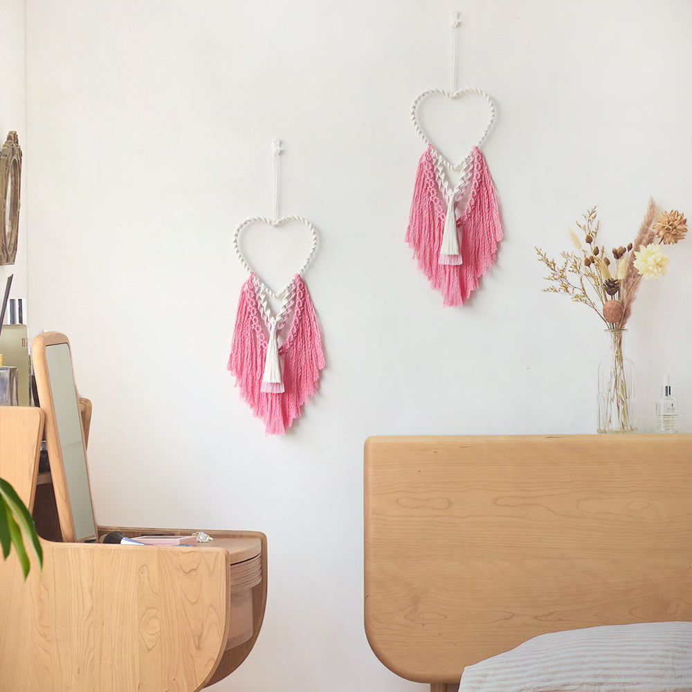 Decorative Macrame Wall Hanging with Heart Design