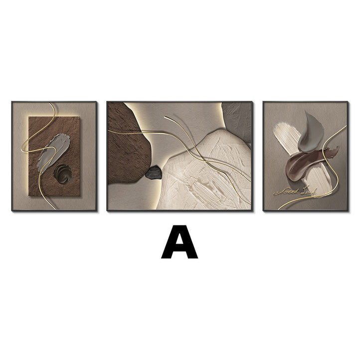 Abstract Textured Framed Wall Art Set