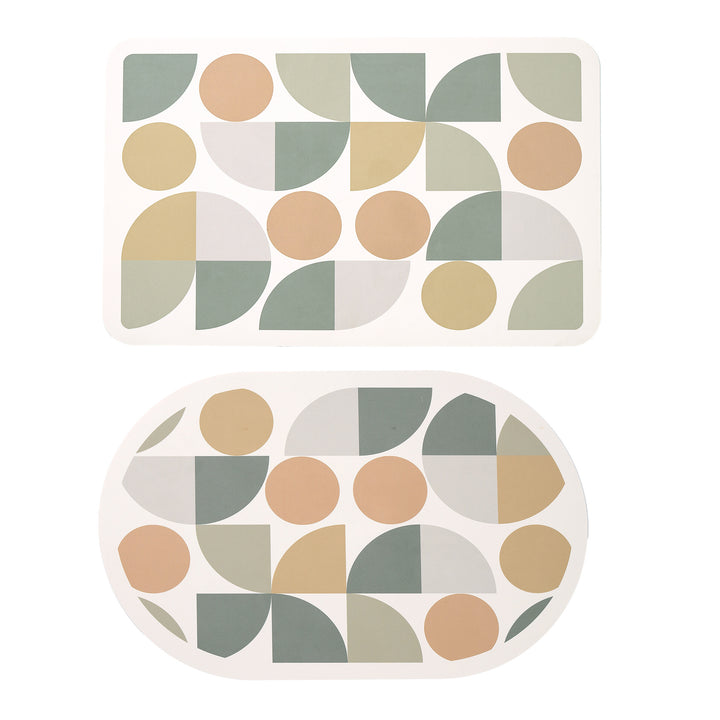 Avarnia Bath Mat Set made of soft microfiber with non-slip latex backing and delicate ornamental print