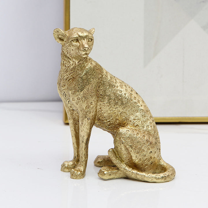 Decorative Golden Leopard Figurine
