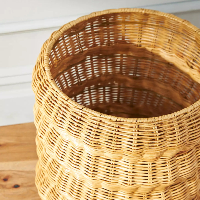 Stylish basket made of woven natural material