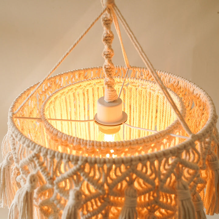 Macrame Hanging Decorative Light Fixture