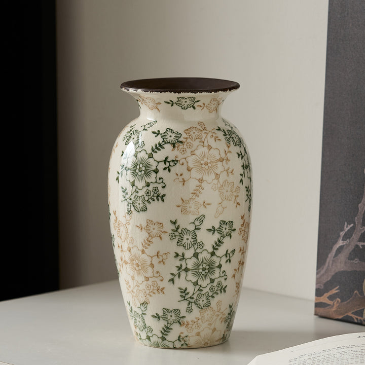 Decorative porcelain vase with floral design