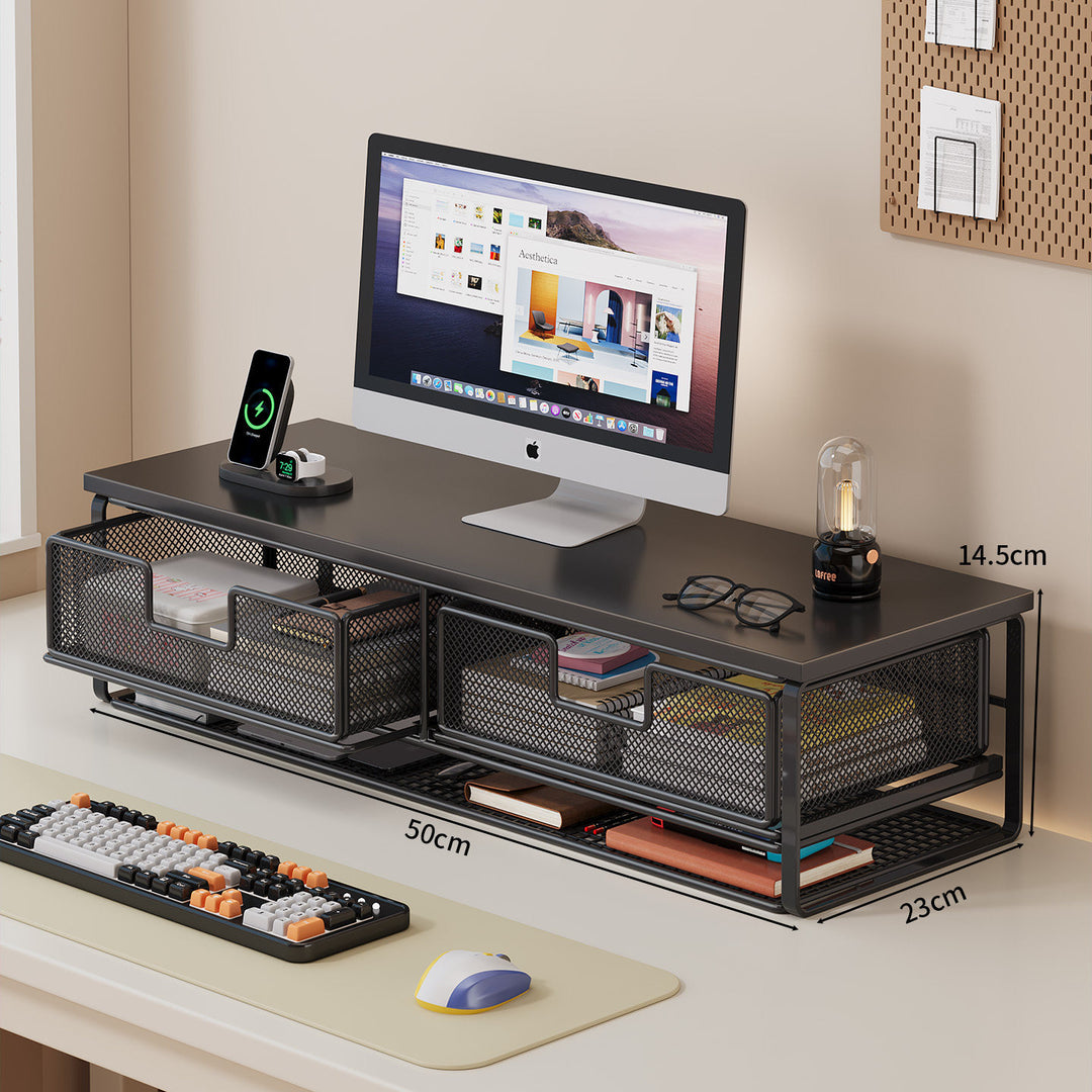 Multi-Function Desk Organizer with Mesh Storage Boxes
