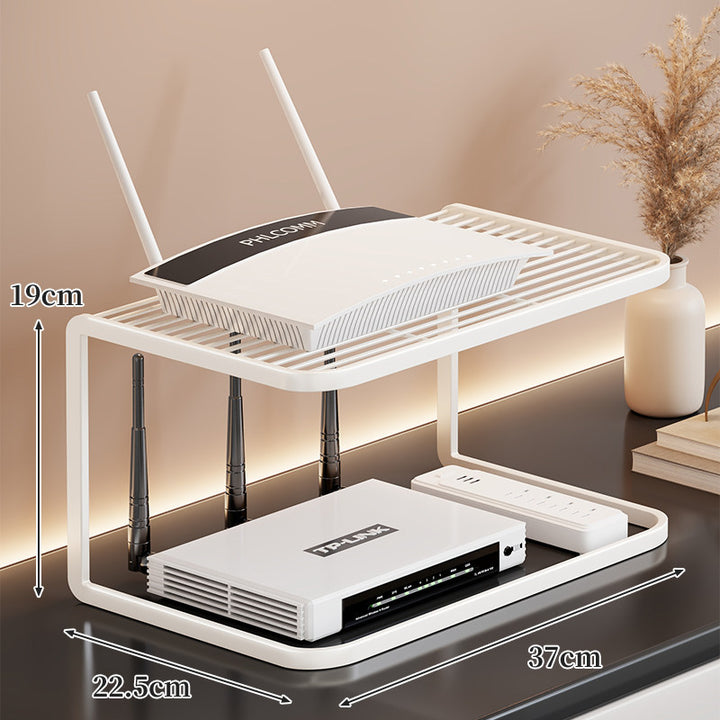 Ventilated Desktop Router and Modem Stand Organizer