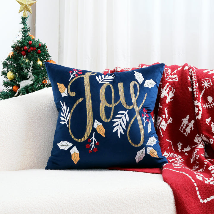 Decorative Holiday Throw Pillow with Deer Silhouette