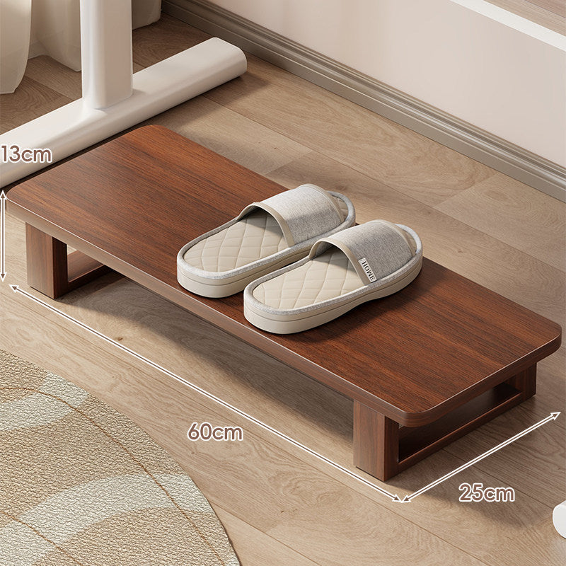 Low Wooden Slipper Platform and Entryway Shoe Shelf Organizer