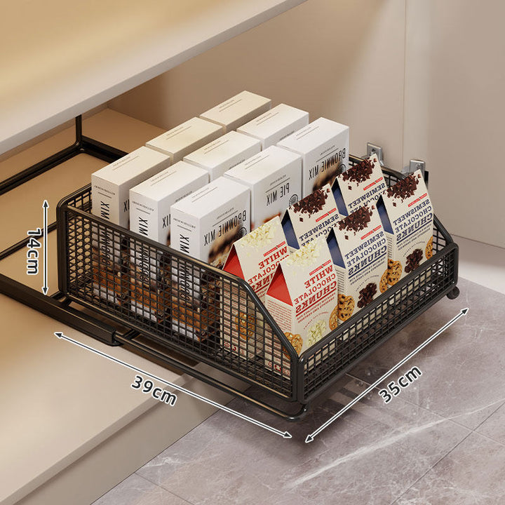 Pull-Out Mesh Pantry Drawer Organizer for Kitchen Cabinets