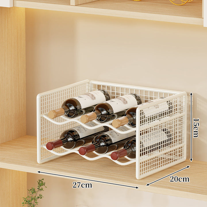 Compact Countertop Metal Wire Wine Bottle Organizer