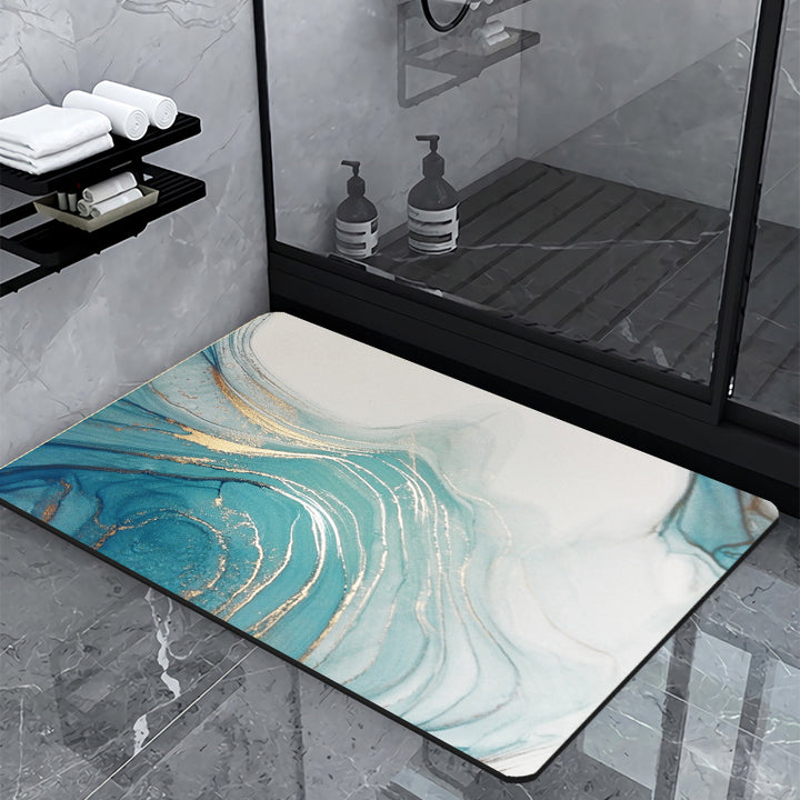 Luxury Marble-Effect Bath Mat