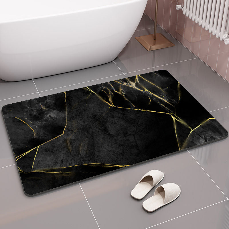 Geometric Patterned Memory Foam Bath Mat for Bathroom