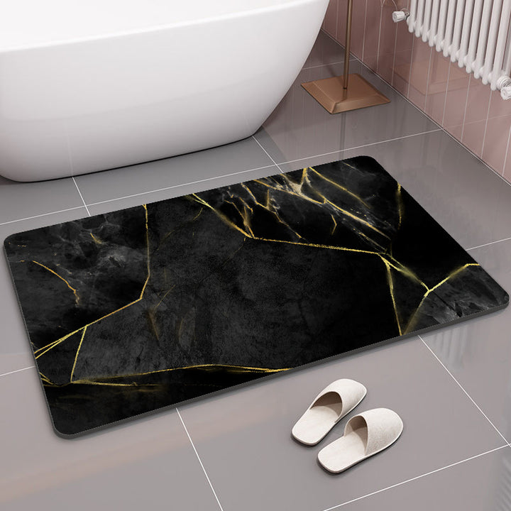 Geometric Patterned Memory Foam Bath Mat for Bathroom