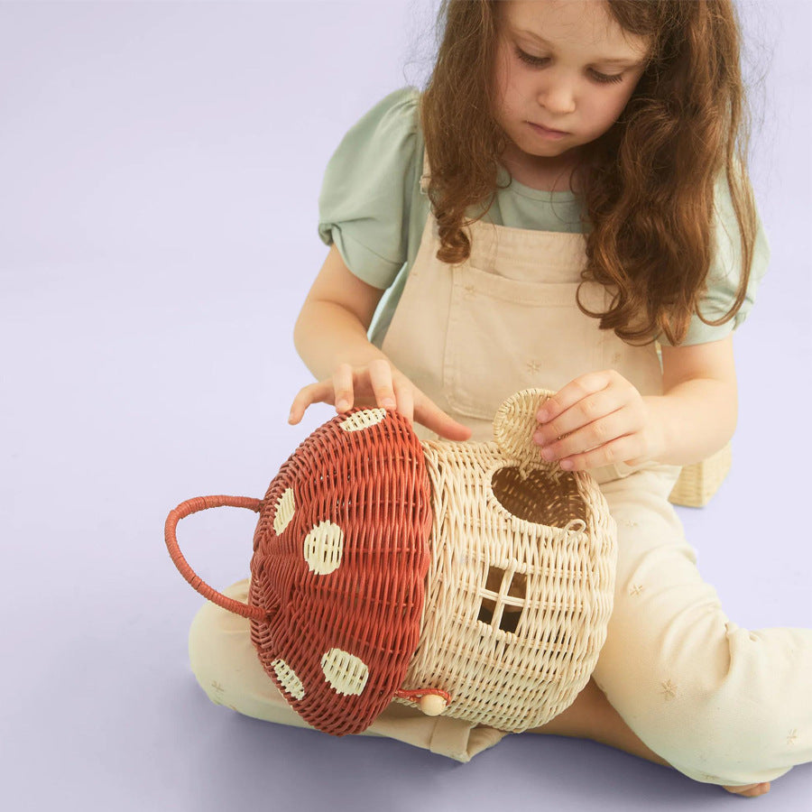 Playful storage basket in house design