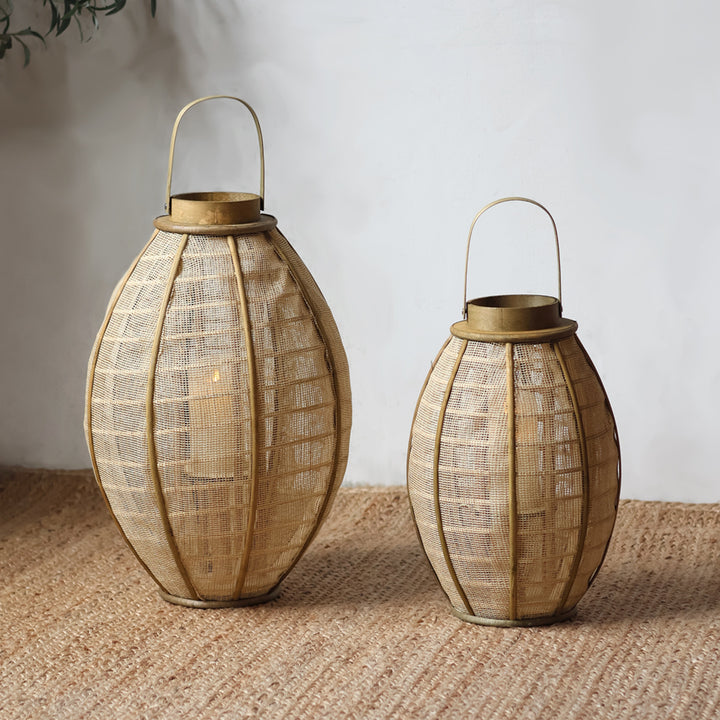 Handcrafted lantern made of natural materials