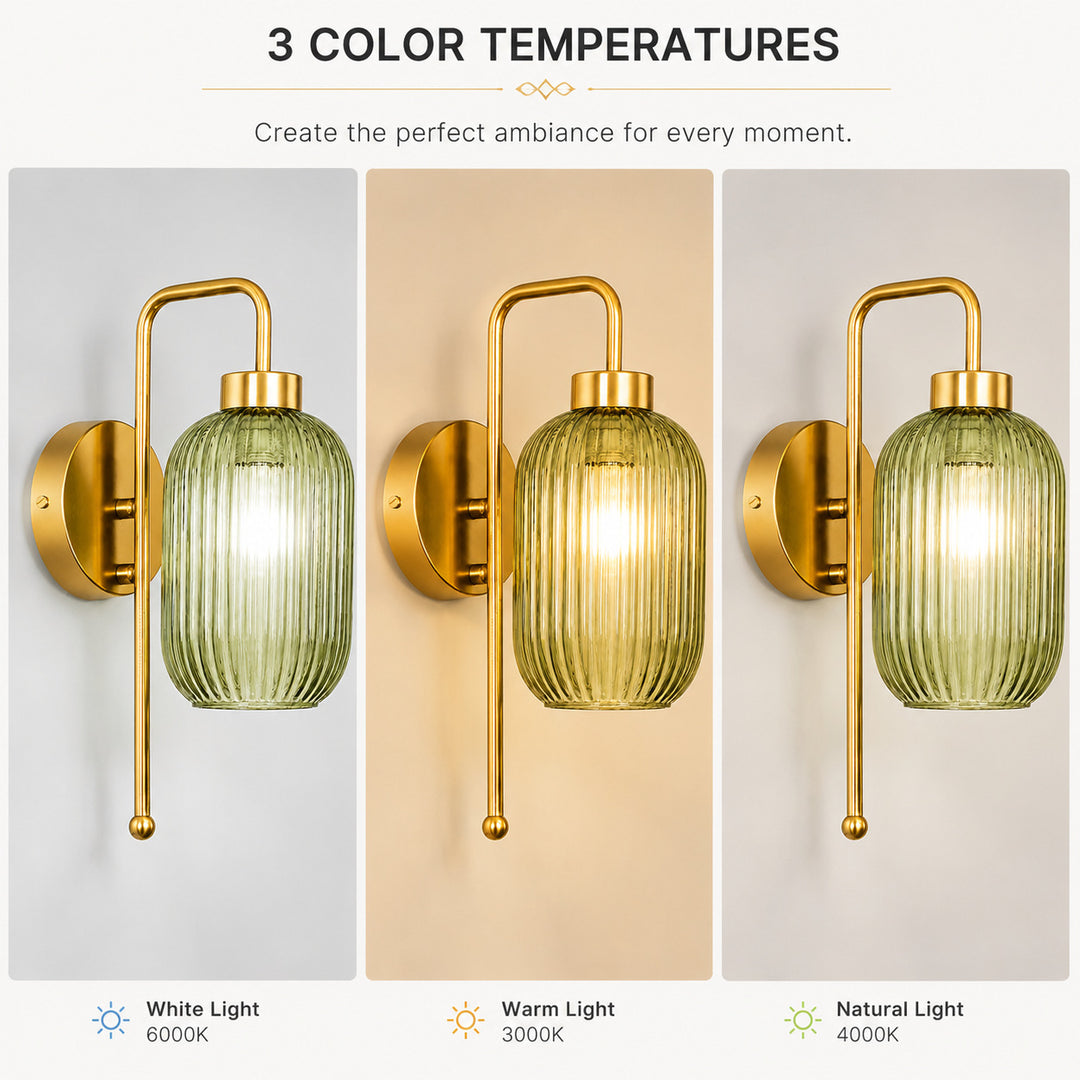 Elegant Glass Wall Lamp with Adjustable Lighting