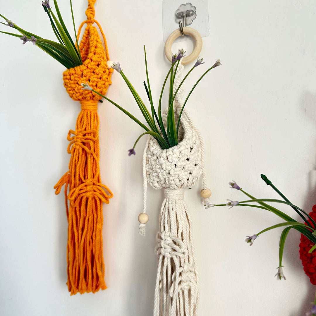 Macrame Plant Hanger with Decorative Tassels