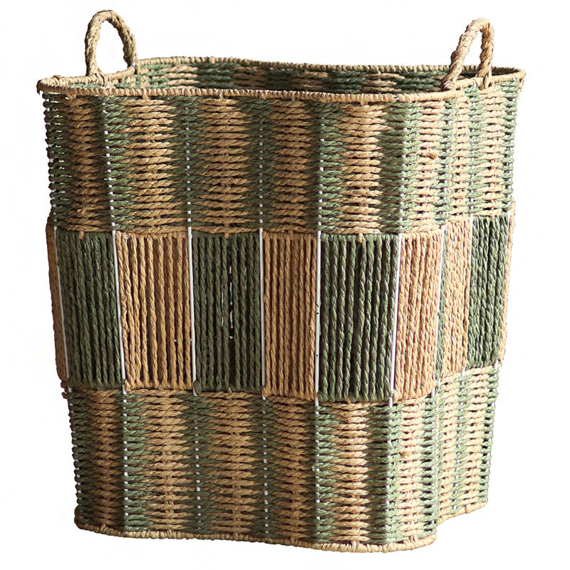 Modern storage basket with handwoven design