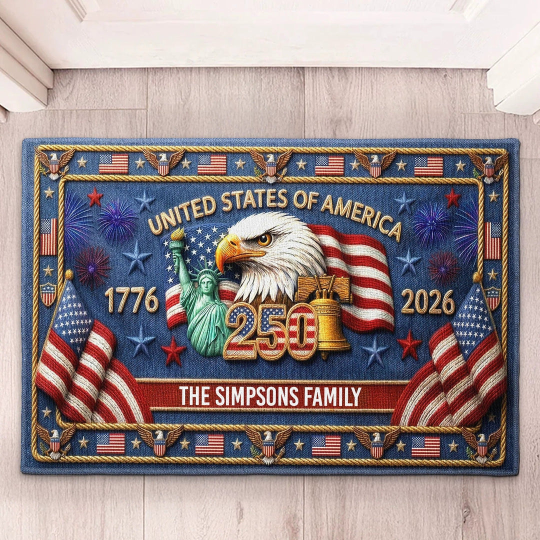 American Flag Themed Doormat