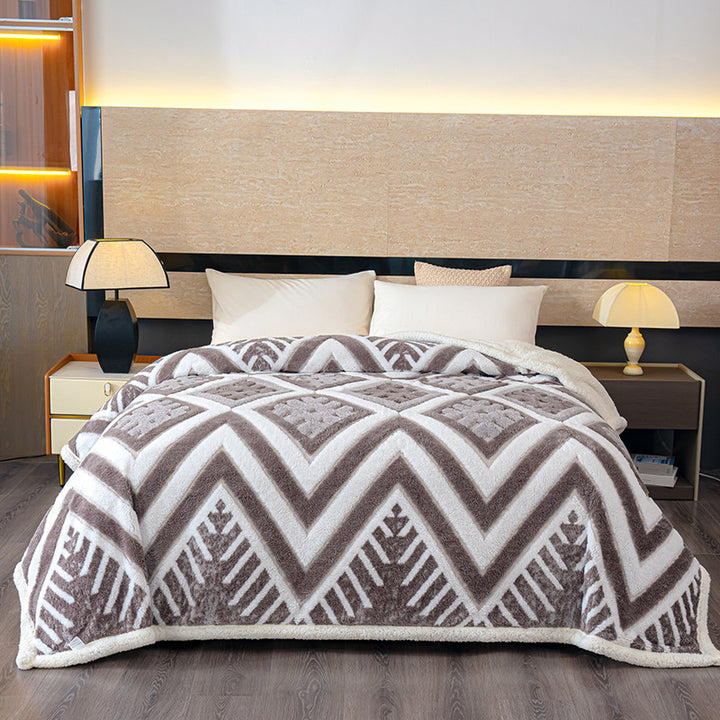 Geometric Patterned Fleece Blanket