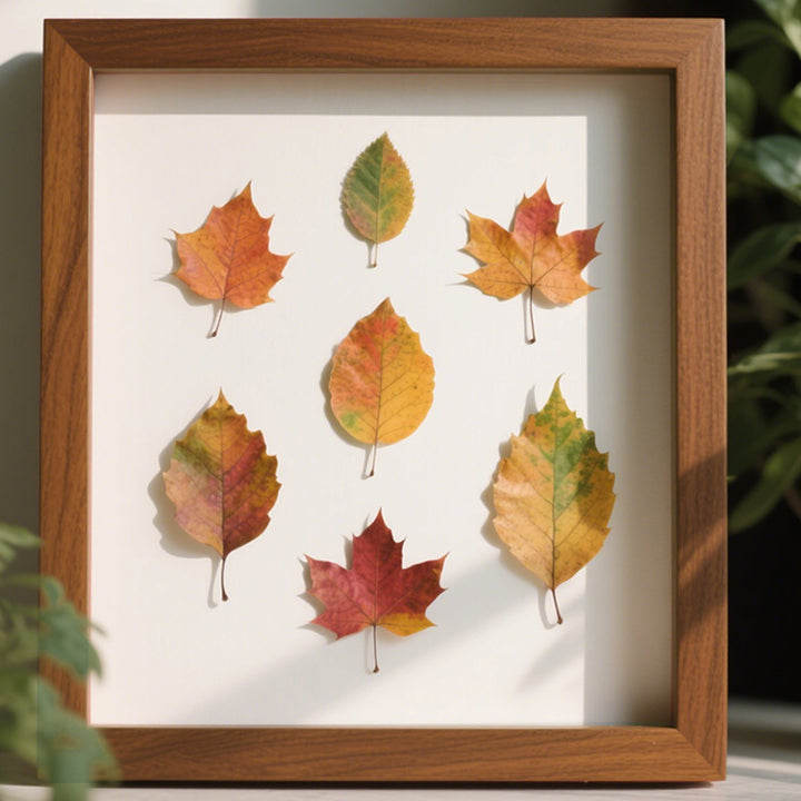 Framed Natural Leaf Art Display