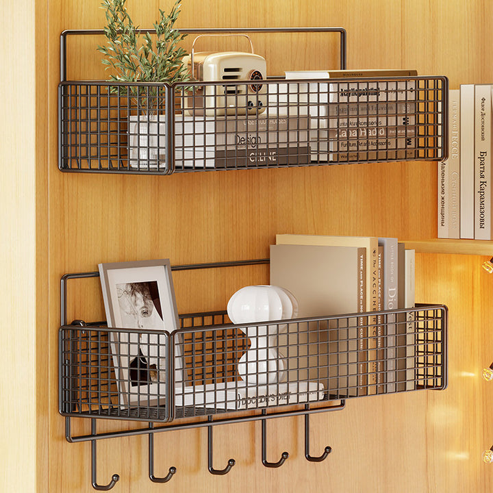 Wall-Mounted Metal Mesh Storage Basket