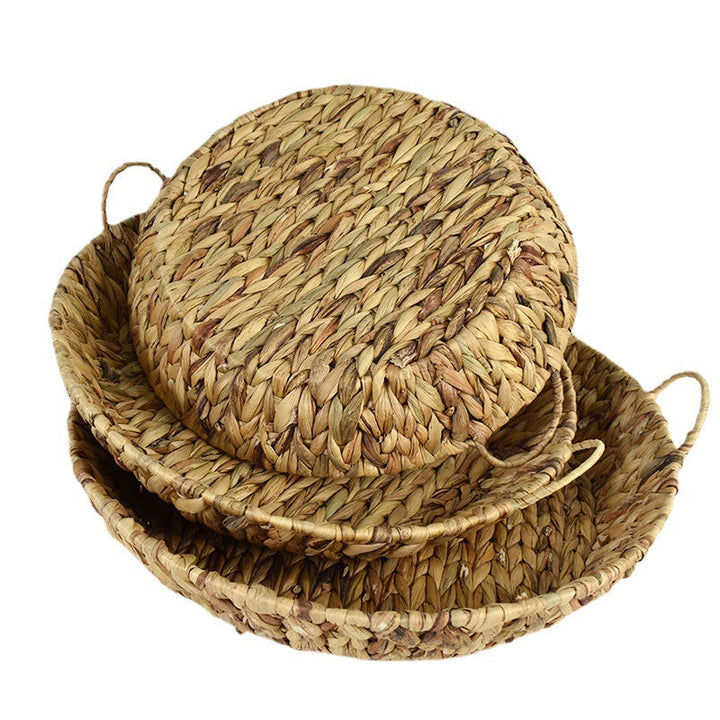 Handwoven Natural Serving Tray Set