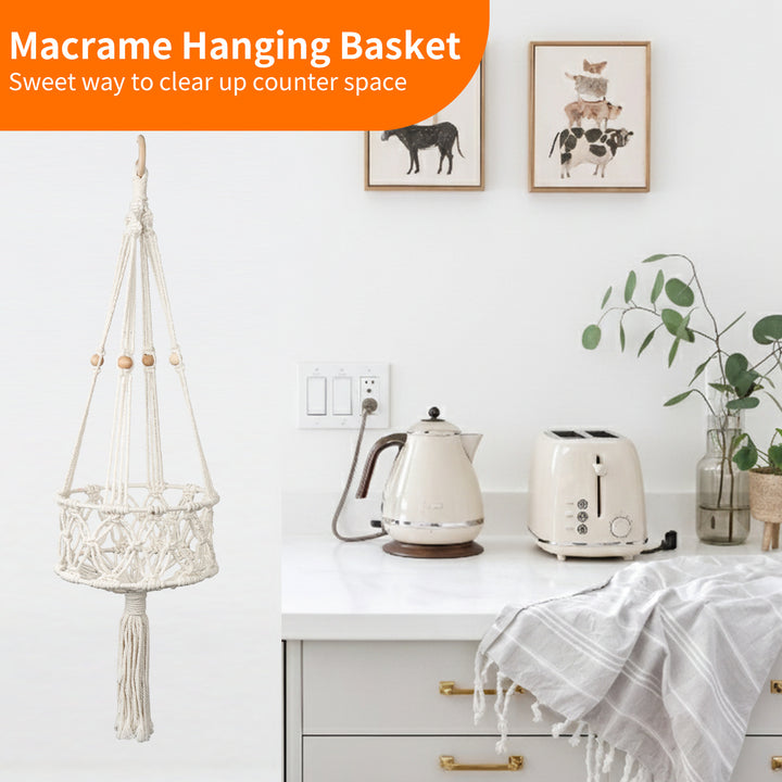 Plant-hanging Macrame Basket