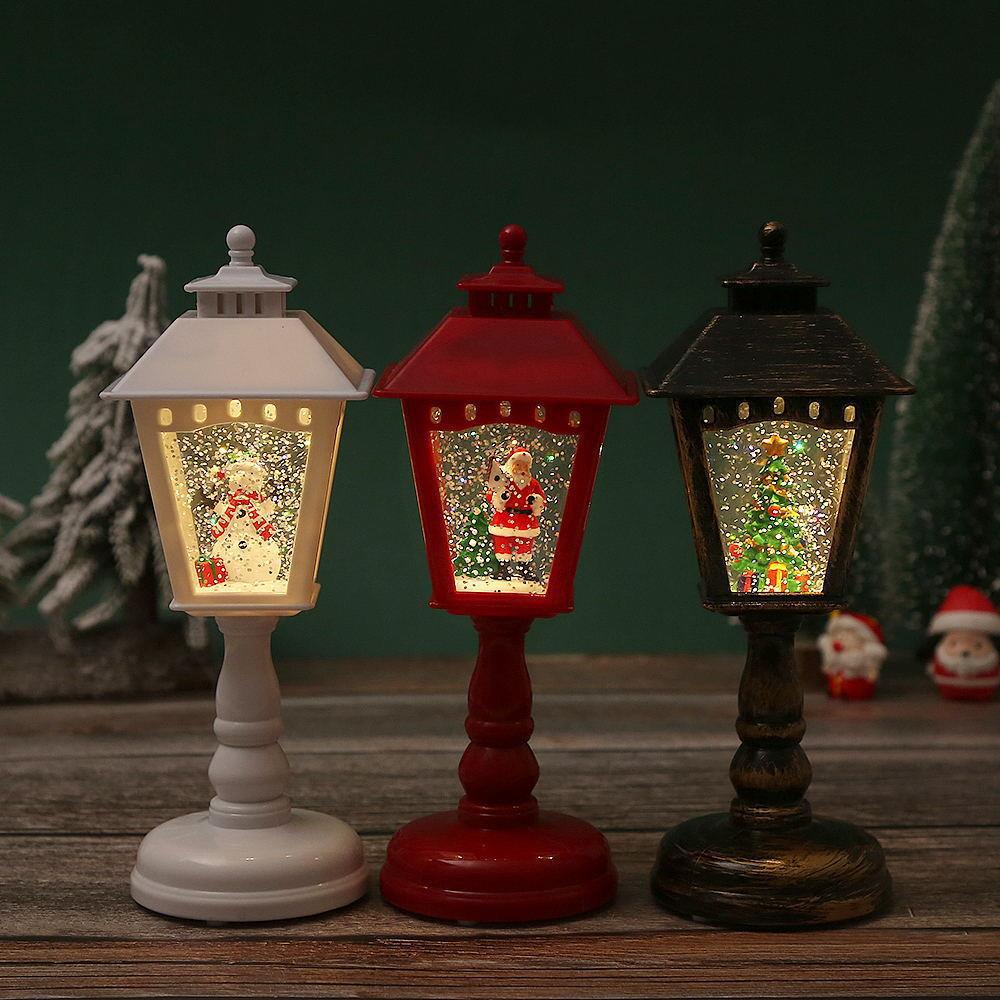 Nostalgic Christmas lantern with Santa figure