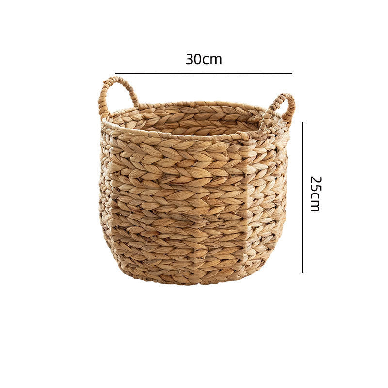 Handwoven decorative basket with heart motif