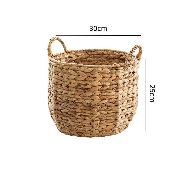 Handwoven decorative basket with heart motif