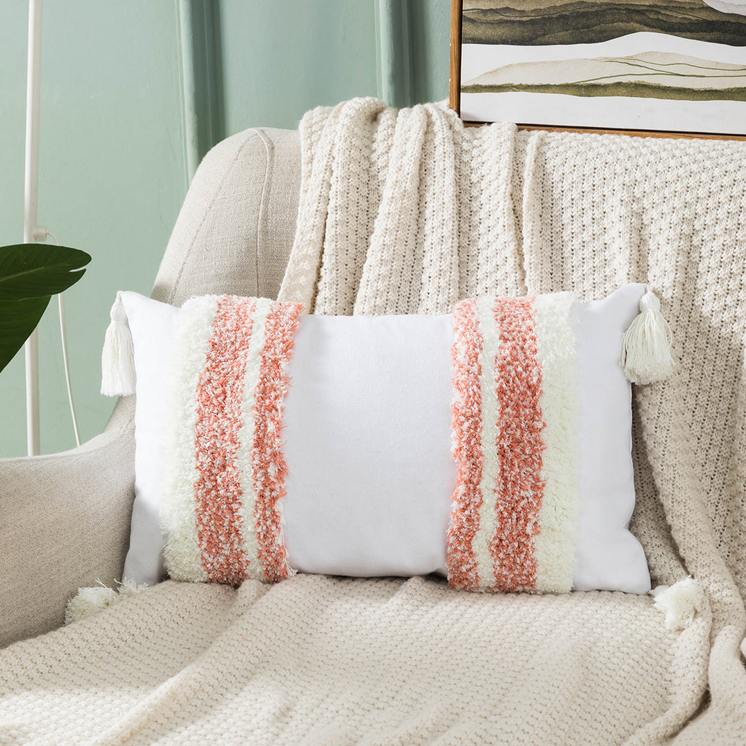 Textured Pom-Pom Decorative Throw Pillow