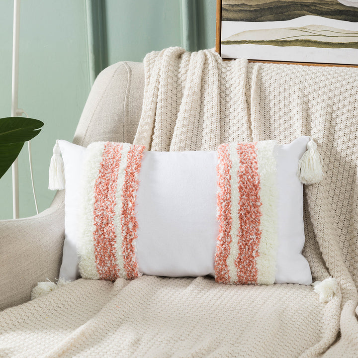 Textured Pom-Pom Decorative Throw Pillow