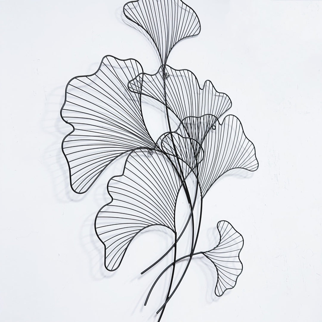 Elegant Ginkgo Leaf Metal Wall Sculpture