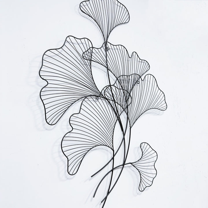 Elegant Ginkgo Leaf Metal Wall Sculpture