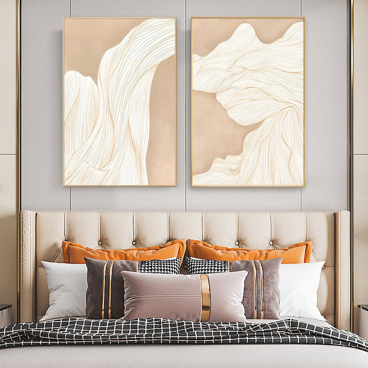 Abstract Wavy Line Framed Wall Art