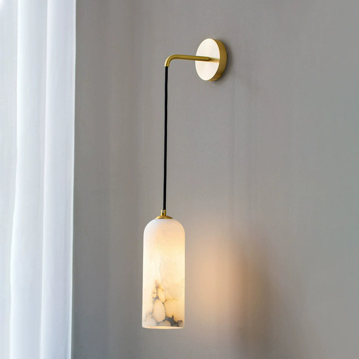 Minimalist Alabaster Marble-Effect Wall Pendant Light