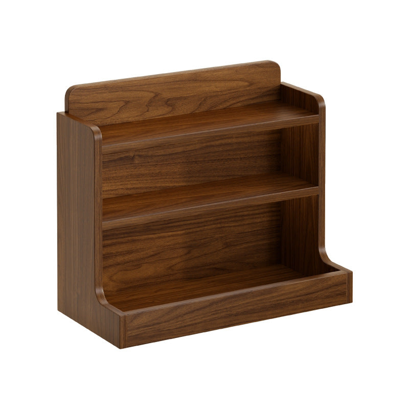 Countertop Wooden Coffee Station Organizer Shelf with Three-Tier Cup and Canister Storage