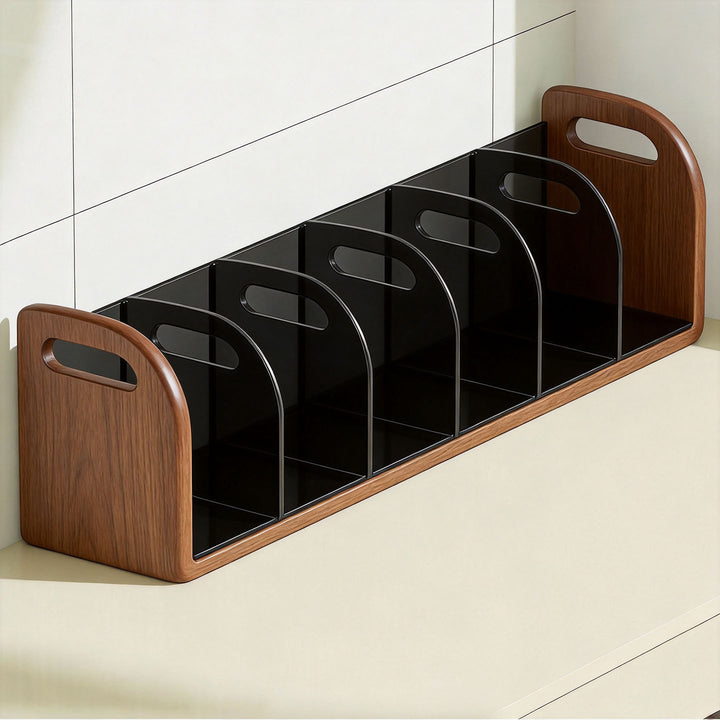 Mesh Desk Tidy with Triple Vertical Compartments for Files & Office Supplies