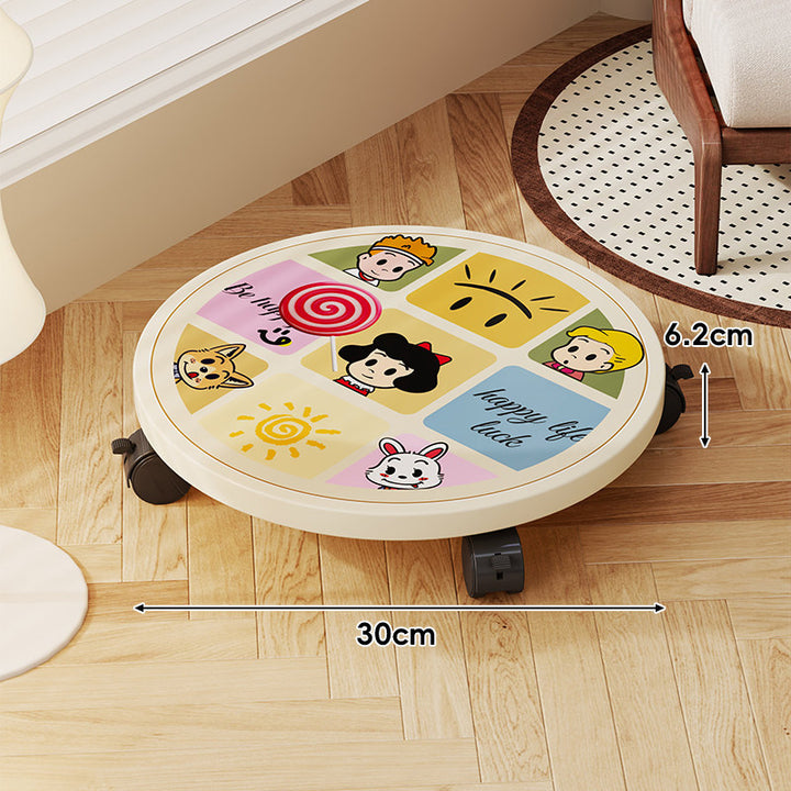 Round Decorative Rolling Plant Dolly with Locking Swivel Casters