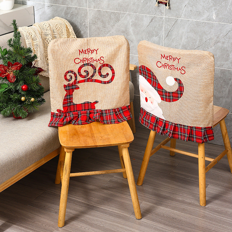 Festive Chair Cover with Reindeer Motif