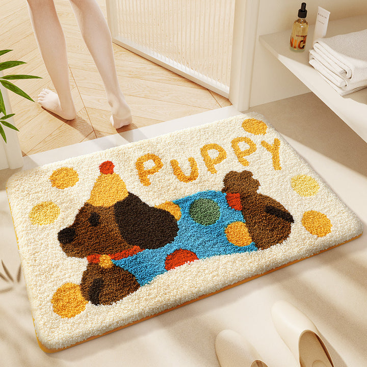 Cat-Themed Plush Bath Mat